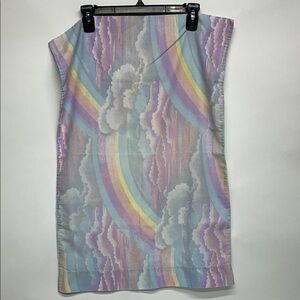 Colorful Rainbow pastel vintage 1980s rainbow cloud pillowcase